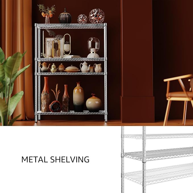 IZEUK 2640 LBS Garage Shelving Wide Storage Shelves 4 Tier Metal Shelves Heavy - Image 6