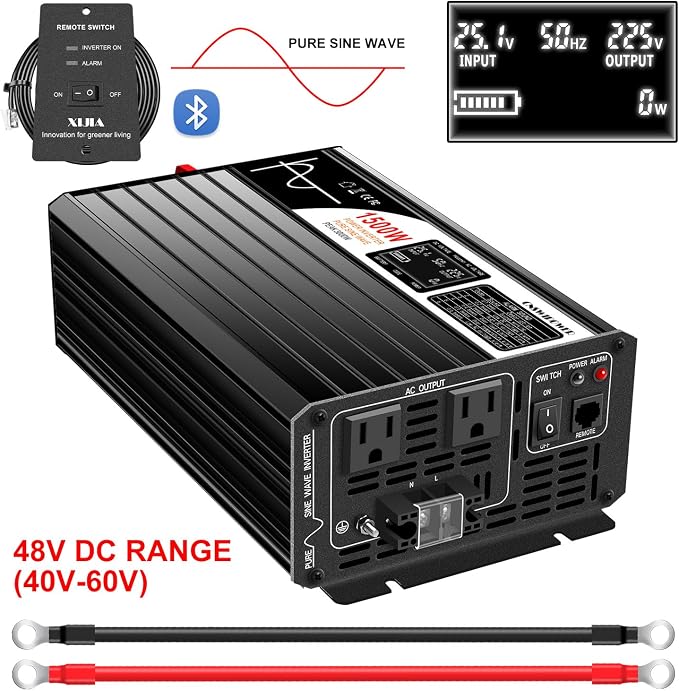 Xijia 1500W 48v to 120v Pure sine Wave 60HZ Solar Inverter - Image 3