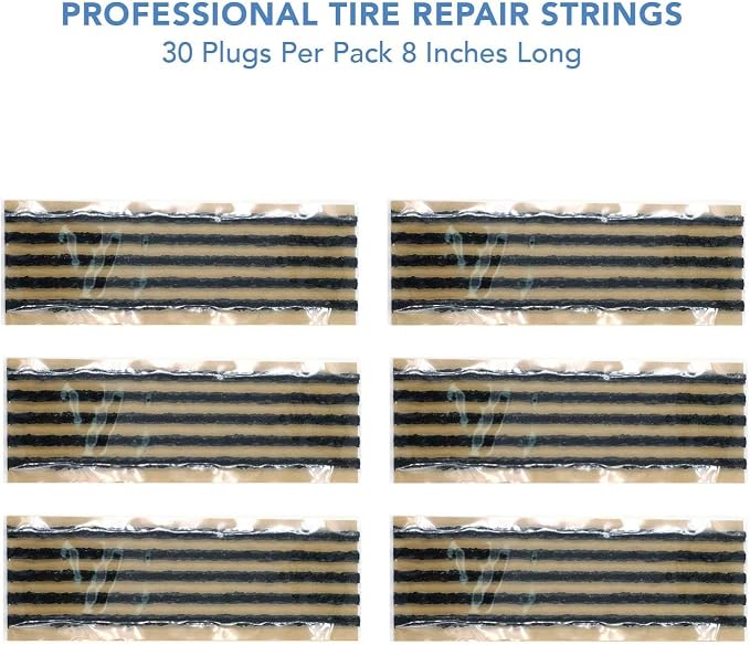 CKAuto 30pcs 8" Black Tire Repair Strings, Automotive Tool Tire Repair Plugs - Image 3