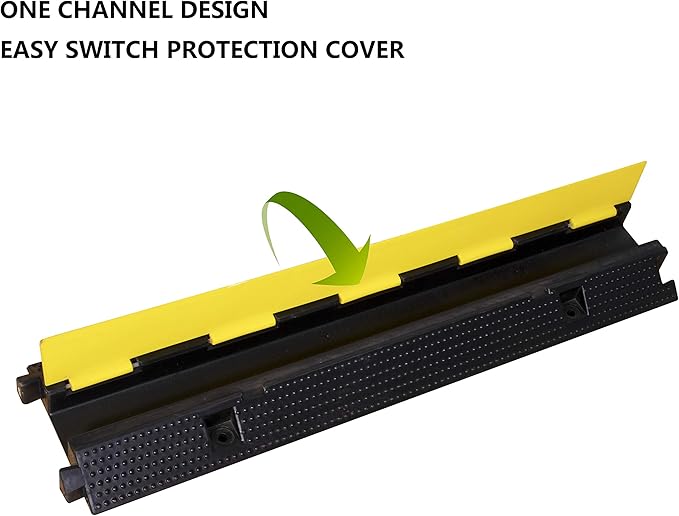3 Pack Rubber Cable Ramp Hose Cable Protector Ramp 1 Channel 22000Lbs Load - Image 6