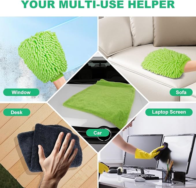 2 Pack Microfiber Towels for Cars, 1200 GSM Ultra-Soft Microfiber 36”x 24”& 16" - Image 8