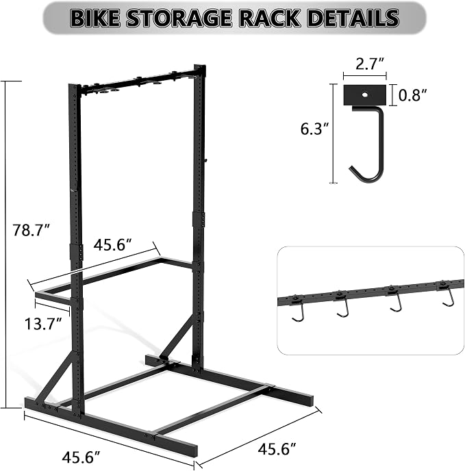 Freestanding Bike Rack for Garage Stroage, 300 Lbs 5 Bikes Storage Rack Steel - Image 2
