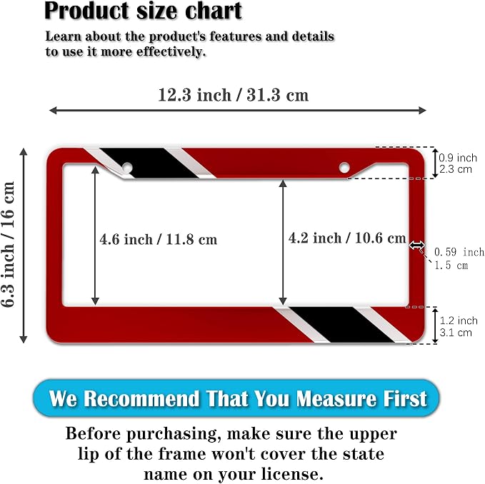 Car Plate Frame Red - Image 2
