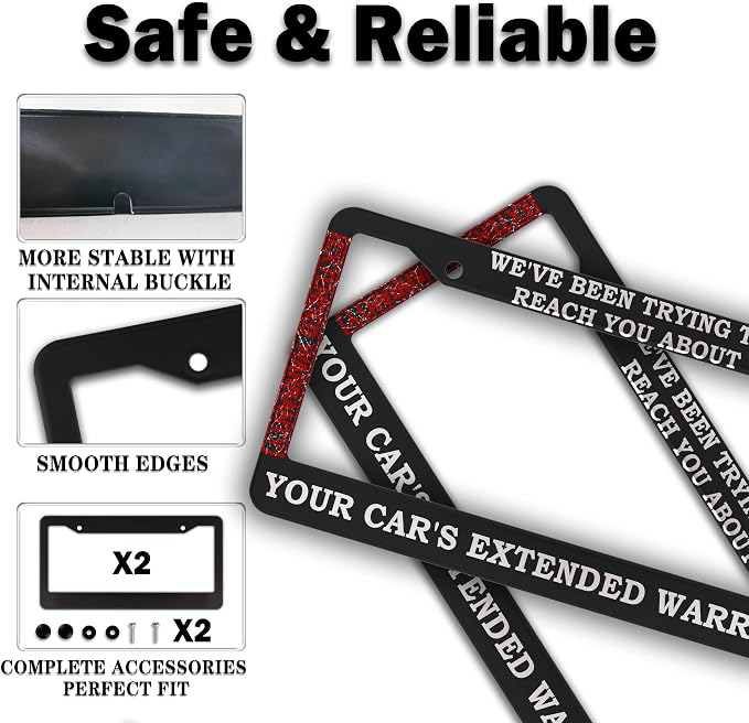 License Plate Frames Black and White License Plate Cover Car’s Extended - Image 4