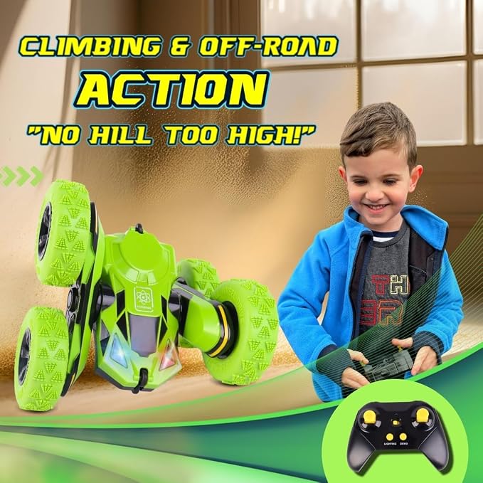 RC Stunt Car, Remote Control Double-Sided Driving 360° Flips & Rotations - Image 3