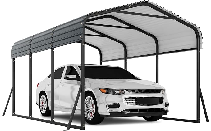 10 x 15 FT Metal Carport with Galvanized Steel Roof, Heavy Duty Metal Roof - Image 8