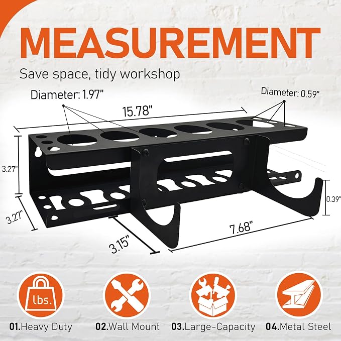 Siligun Caulking Gun Rack, Grease Gun Holder, Wall Mount Silicone Caulking Tools - Image 2