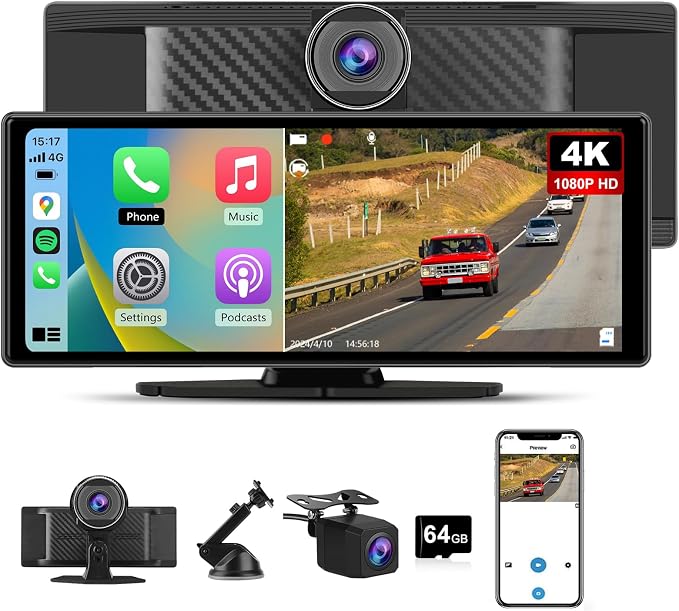 10.26" Portable Apple Carplay Screen by Pyniro