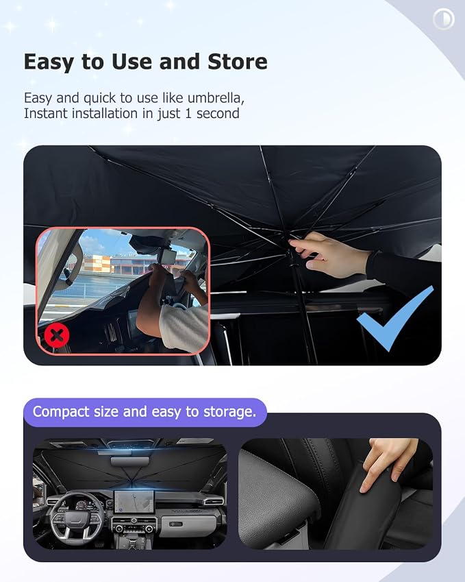 2025 4Runner Car Windshield Sun Shade Windshield Sunshade Umbrella Protect Car - Image 7