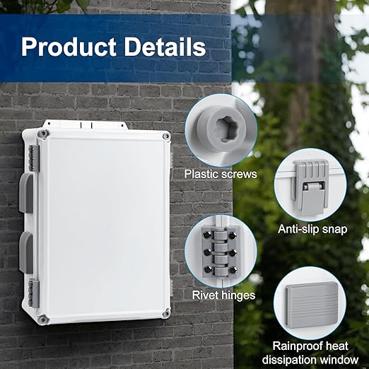 Outdoor Electrical Junction Box, ABS Water Resistant Enclosure - Image 5