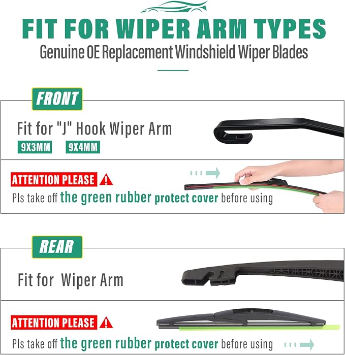 24" 21" 10" Windshield Wiper Blades Replacement - Image 8