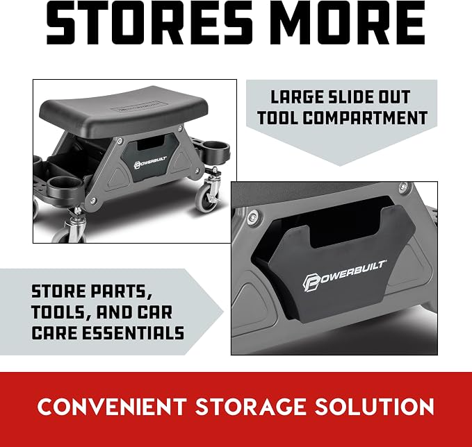 Powerbuilt Heavy-Duty Utility Rolling Seat Upgraded - Image 4