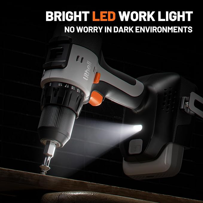 Litheli Cordless Drill Driver, Electric Power Drill - Image 4