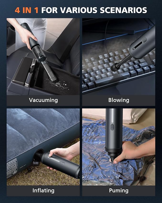 Car Vacuum Portable with 16000Pa Powerful Suction, Handheld Vacuum Cordless - Image 3