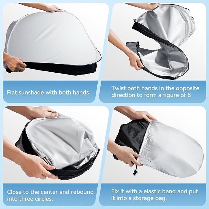 Car Windshield Sun Shade, 300T Thickened Car Window Shades Heat Reflective - Image 6