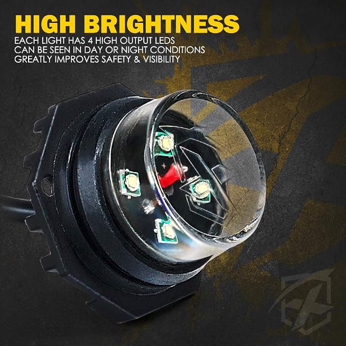 Xprite White Amber LED Hideaway Strobe Lights Kit 20 Flashing Patterns - Image 2