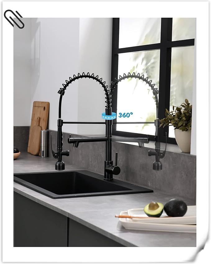 Fapully Commercial Single Handle Pull Down Sprayer Oil Rubbed Bronze Kitchen - Image 5