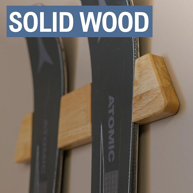 StoreYourBoard Minimalist Wood Ski Rack – Vertical Ski Storage Holder - Image 3