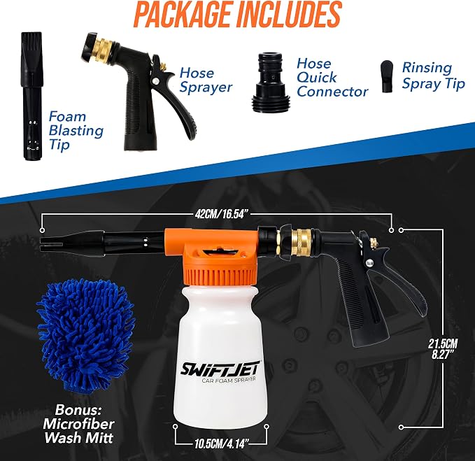 SwiftJet Car Wash Foam Gun + Microfiber Wash Mitt - Image 2