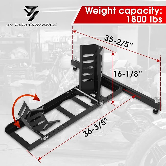 JY PERFORMANCE Motorcycle Wheel Chock, Universal Heavy Duty Front Wheel Stand - Image 5