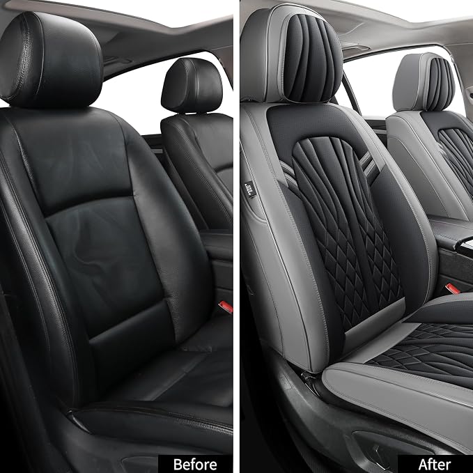 Leather Car Seat Covers, Breathable and Waterproof Faux Leather Automotive Seat - Image 2