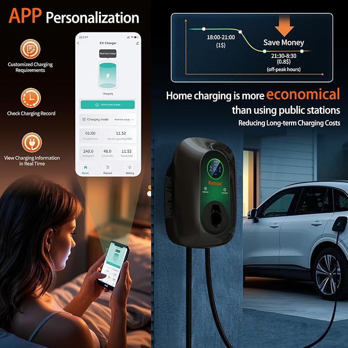 Level 2 EV Charger 48 Amp, J1772 Charger, Hardwired Electric Car Charger - Image 4