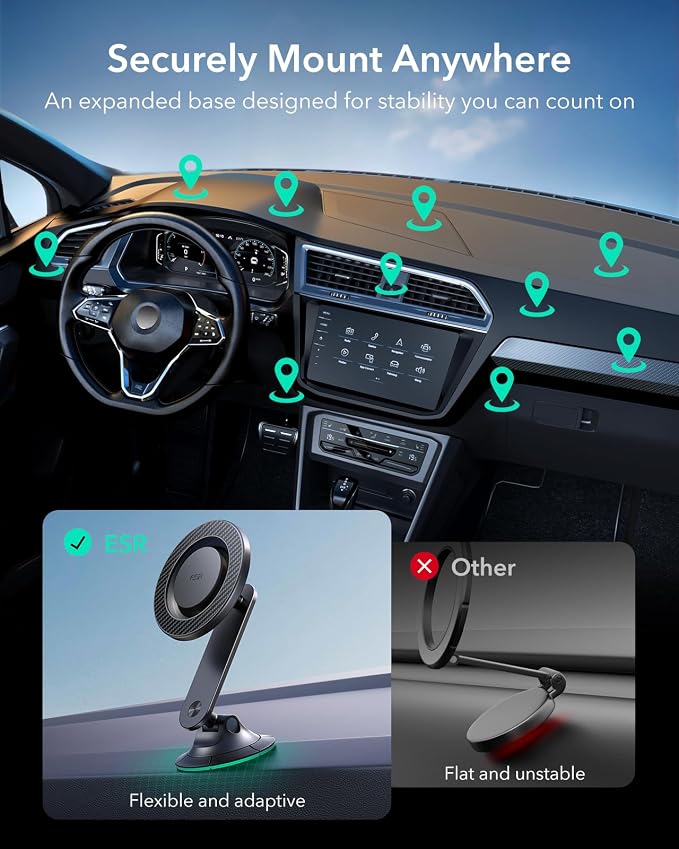 ESR for MagSafe Car Mount, Upgraded Dashboard Magnetic Phone Holder for Car - Image 2