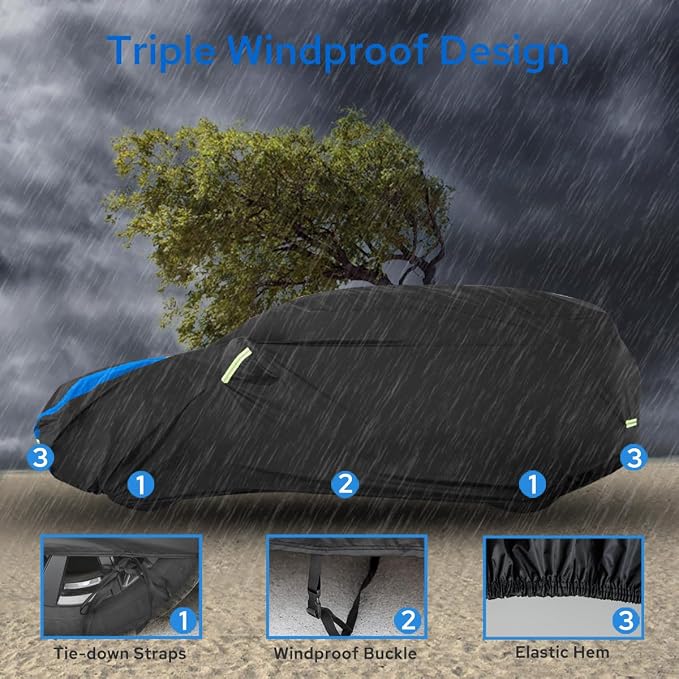 Avecrew Car Cover Custom Fit for Honda CRV, Waterproof All Weather Full - Image 4