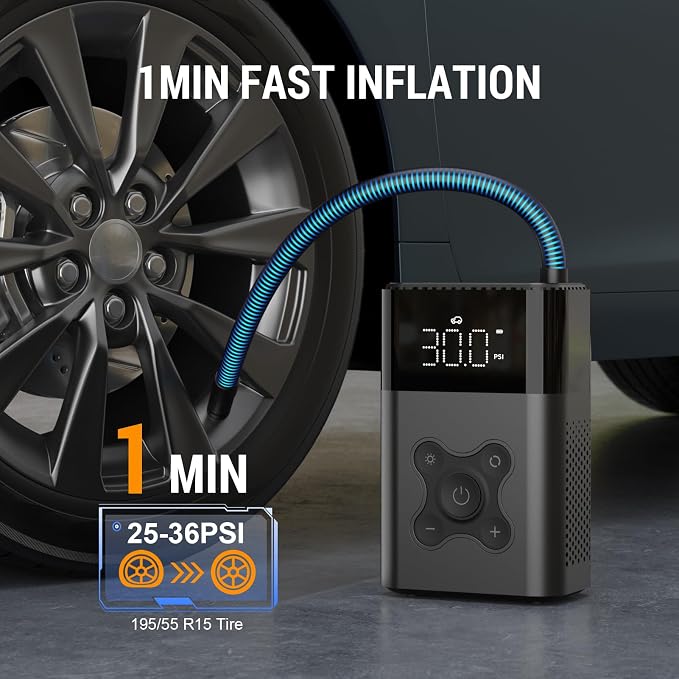 Tire Inflator Portable Air Compressor, 150 PSI Air Pump - Image 2