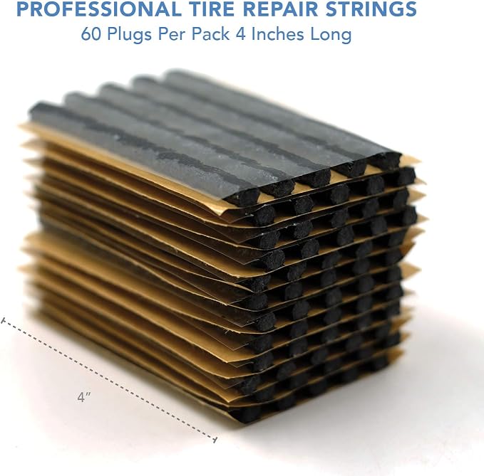 CKAuto 60pcs 4" Black Tire Repair Strings, Automotive Tool Tire Repair Plugs - Image 2