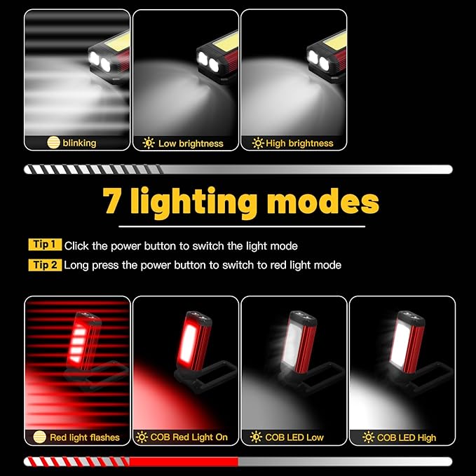 Rechargeable LED Magnetic Work Light 2 Pack, Portable Tool Gifts - Image 2
