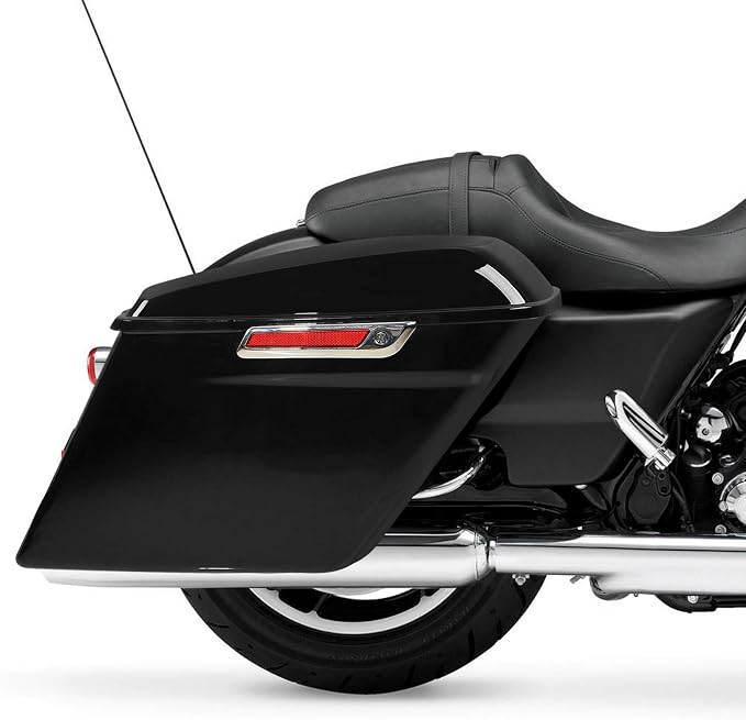 XFMT Vivid Black 5" Stretched Extended Saddlebags Hard Saddle Bags W/Black - Image 7