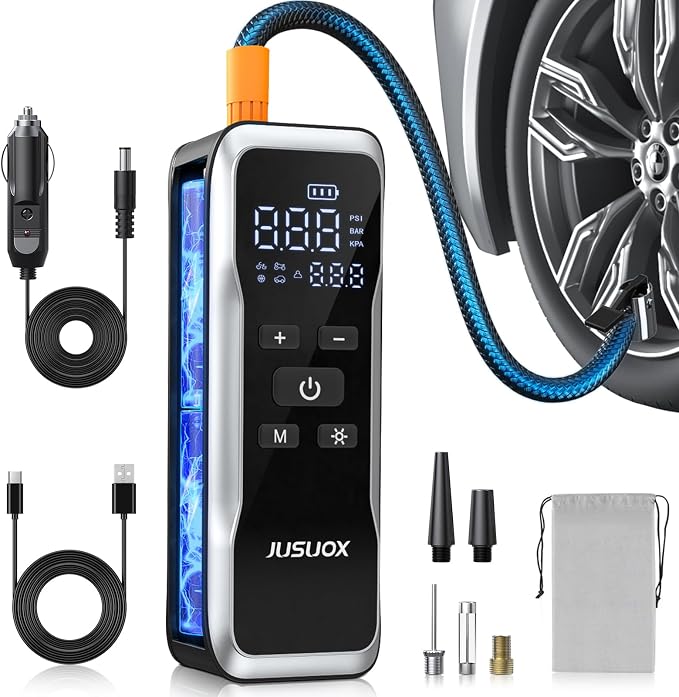 Tire Inflator Portable Air Compressor, Air Pump by JUSUOX