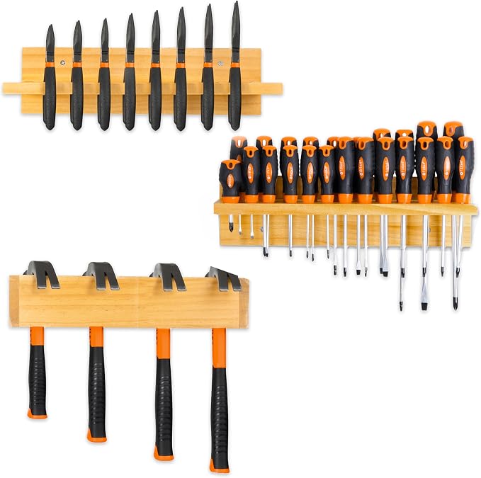 Screwdriver Organizer, Hammer Holder and Pliers Rack by IronForgeTools