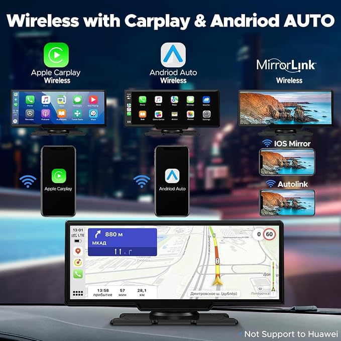 LAMTTO 9.26" Wireless Carplay and Android Auto - Image 2