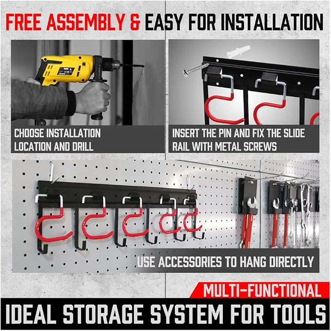 68" All Metal Garden Tool Organizer - Image 5