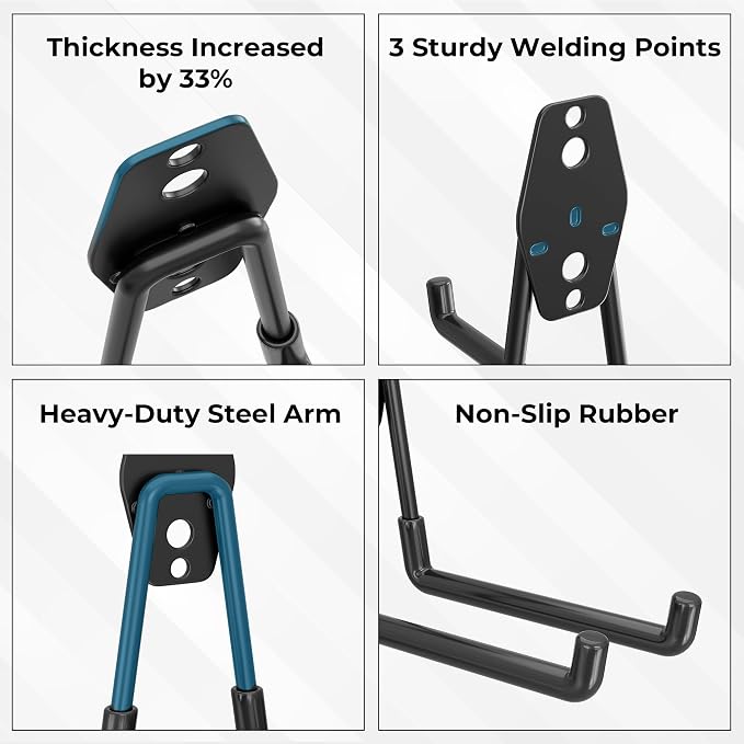 BONTEC Heavy Duty Garage Hooks, Anti-Slip Coated Black Steel - Image 4