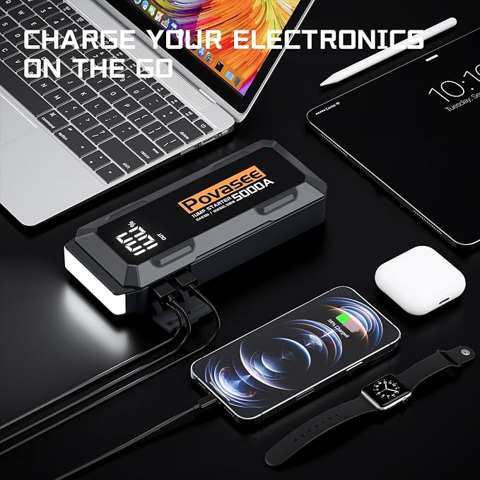 Car Battery Jump Starter 5000A Jump Box Portable Car Jump Starter Battery Pack - Image 3