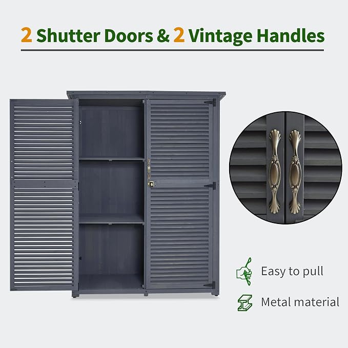 MCombo Outdoor Storage Cabinet, Wooden Storage Shed - Image 6