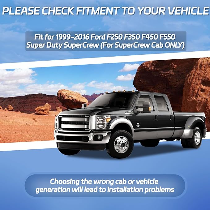 4 PCS Rain Guards Fit for 1999-2016 Ford F250 F350 F450 F550 SuperCrew Super - Image 2