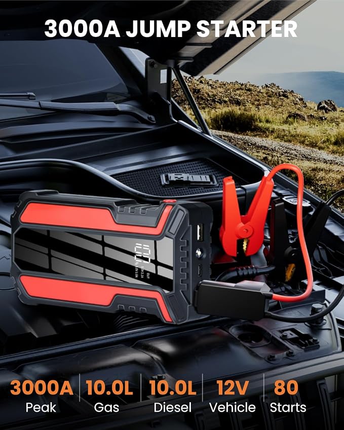 Car Jump Starter 3000A, Car Battery Jump Starter - Image 2