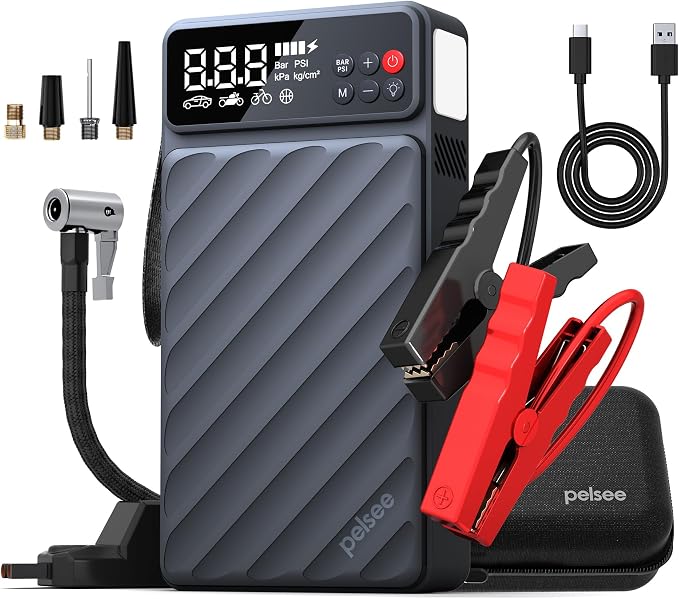 Pelsee 3500A Jump Starter with Air Compressor, 20000mAh&160PSI Portable Car by pelsee
