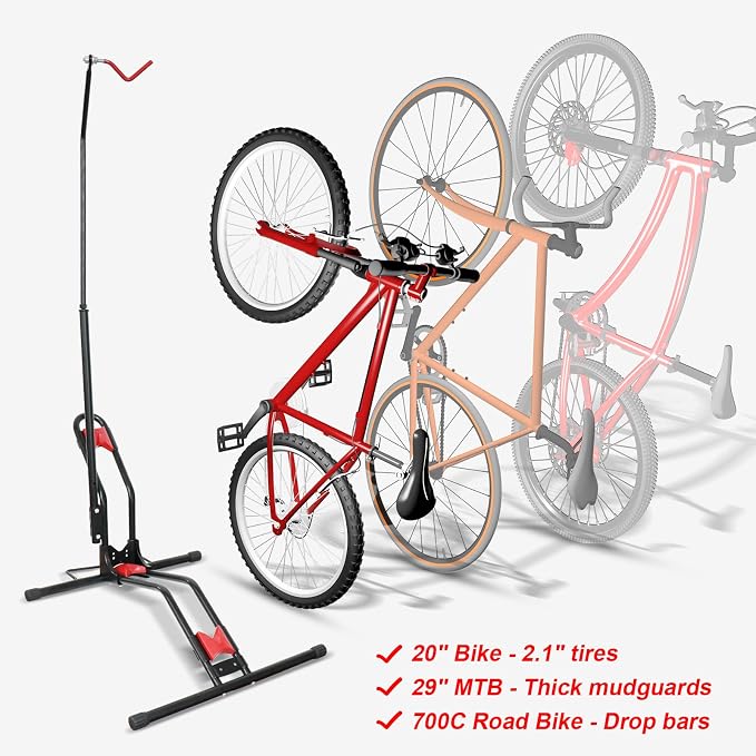 Vertical Bike Parking Stand- Space-Saving, Adjustable Freestanding Upright Bike - Image 9