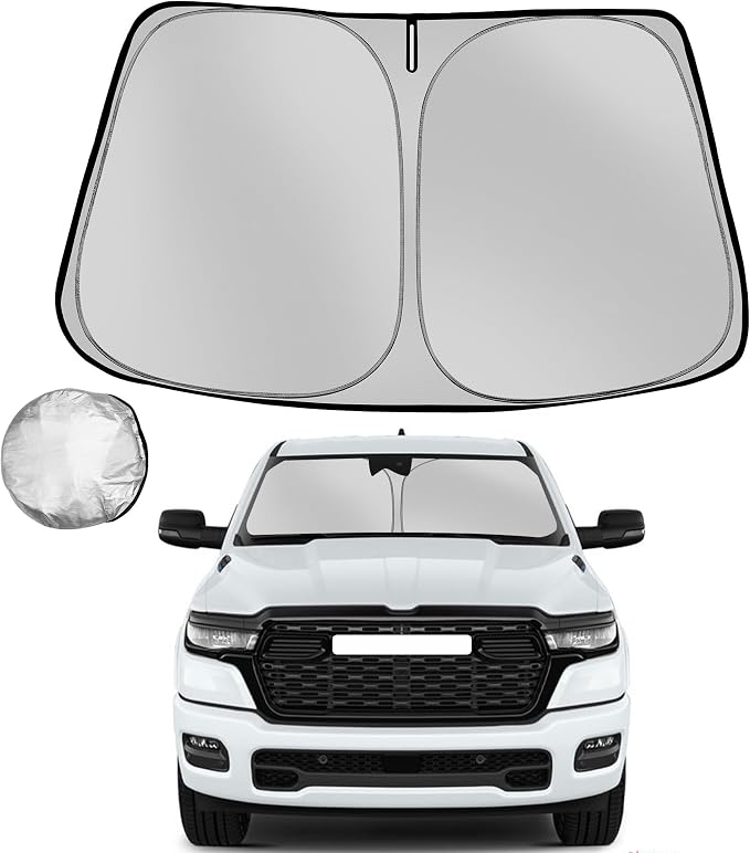 Windshield Sun Shade for 2019-2025 Dodge Ram 1500 Crew Cab, Mega Cab Pickup by Fonowka