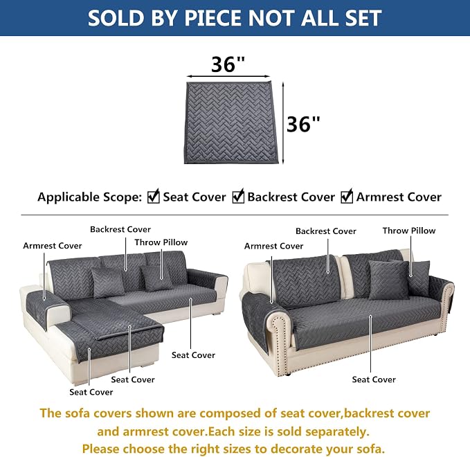 Eismodra Couch Cover, Sectional Couch Covers, Sofa Covers - Image 5