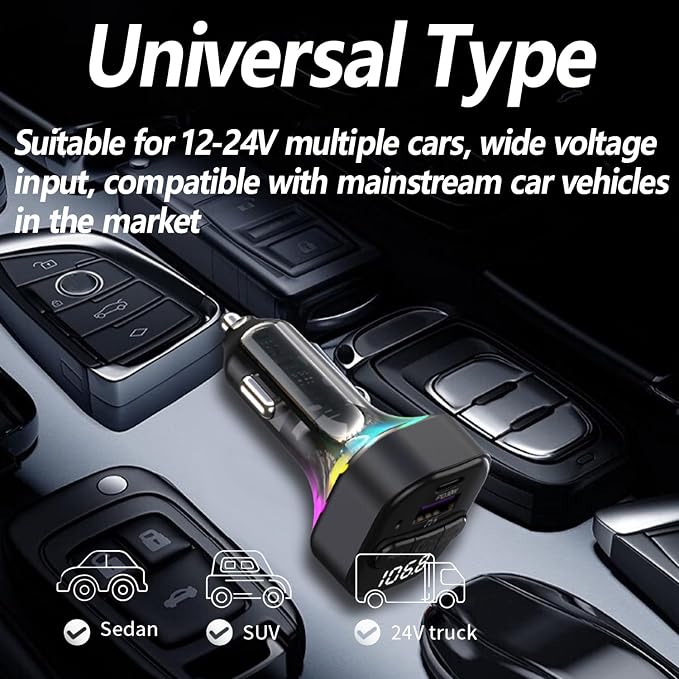 Bluetooth 5.3 FM Transmitter for Car, Wireless FM Radio Transmitter, Support - Image 7