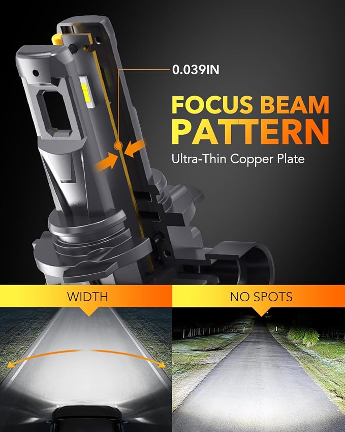 OXILAM M5S H11 9005 Light Bulbs Combo, 80000LM 900% Brighter 6500K Cool White - Image 3