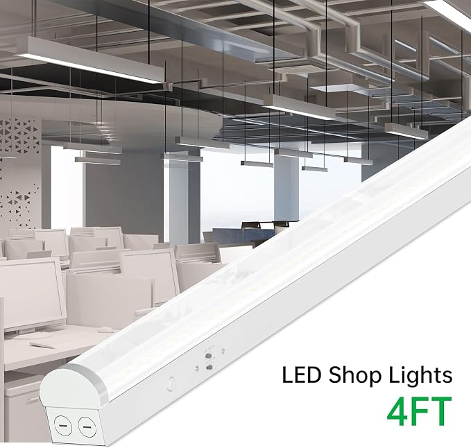 4FT LED Linear Strip Light Fixture, 4 Foot LED Shop Lights 40/32/24W - Image 2