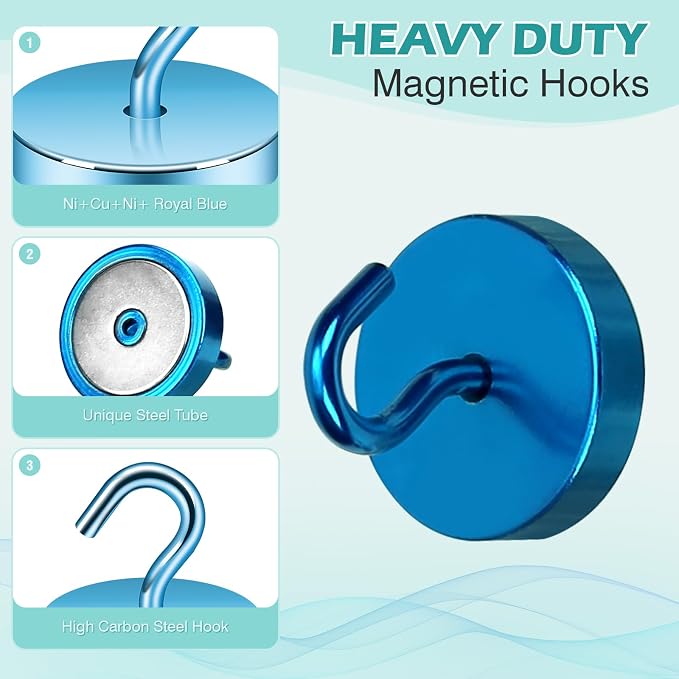 Neosmuk Magnetic Hooks, Cruise Ship Essentials, 100lb+ Heavy Duty Magnetic Hooks - Image 4