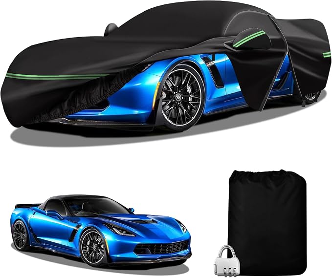 for Corvette 2014-2019 C7 Car Cover 210D Outdoor Waterproof UV Protection by DTNESS